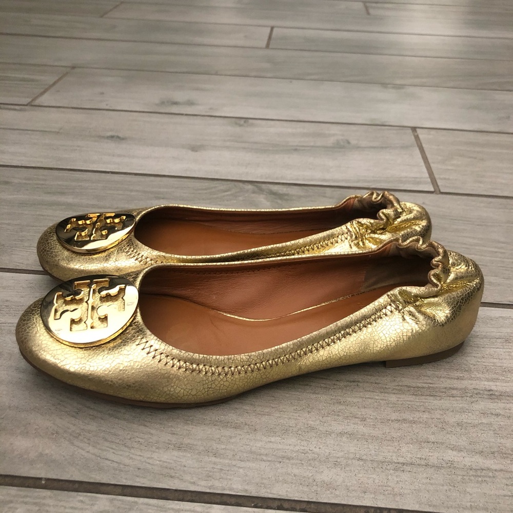 Tory Burch Reva Metallic Ballerina Flats🔥 - Picture 7 of 11